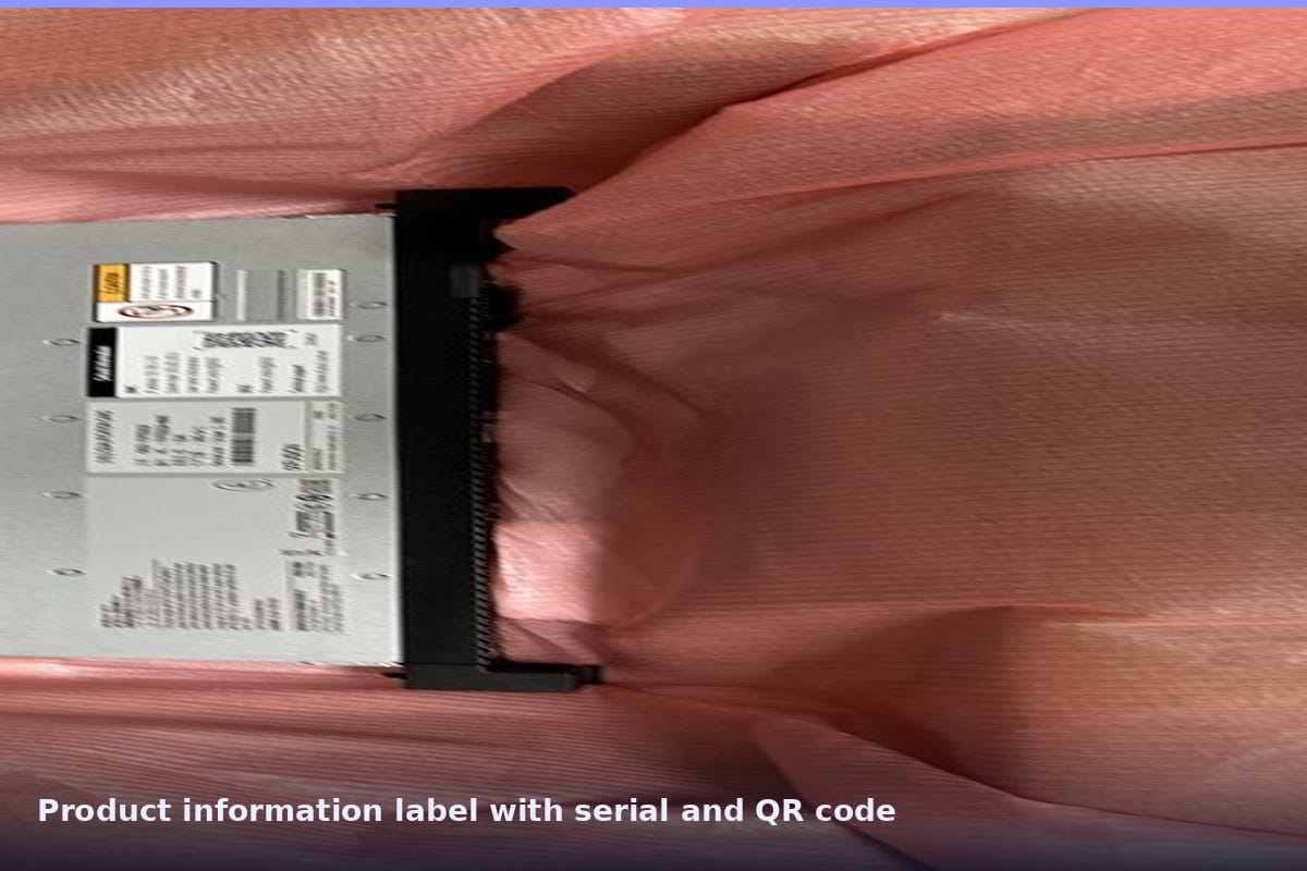 xFusion 1288H V6 product information label with serial number and QR code