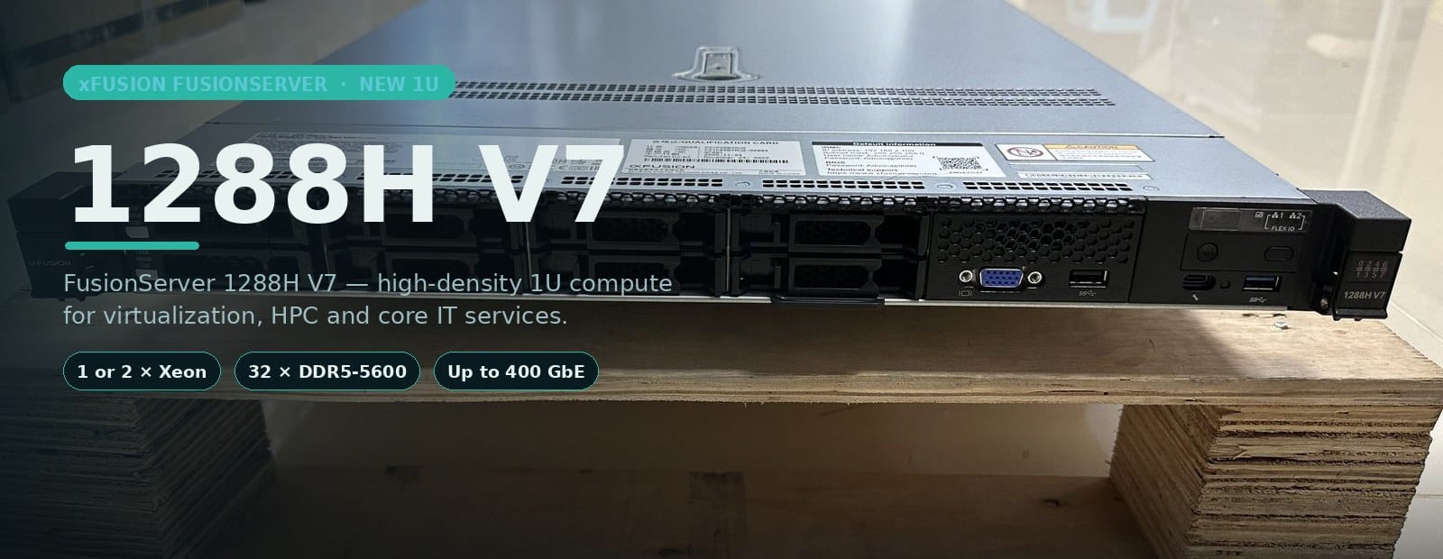xFusion FusionServer 1288H V7 1U rack server front view