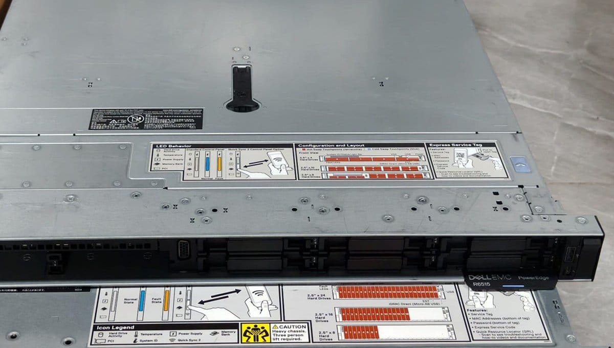 Dell PowerEdge R6515 front bezel pulled from our sealed-stock warehouse unit
