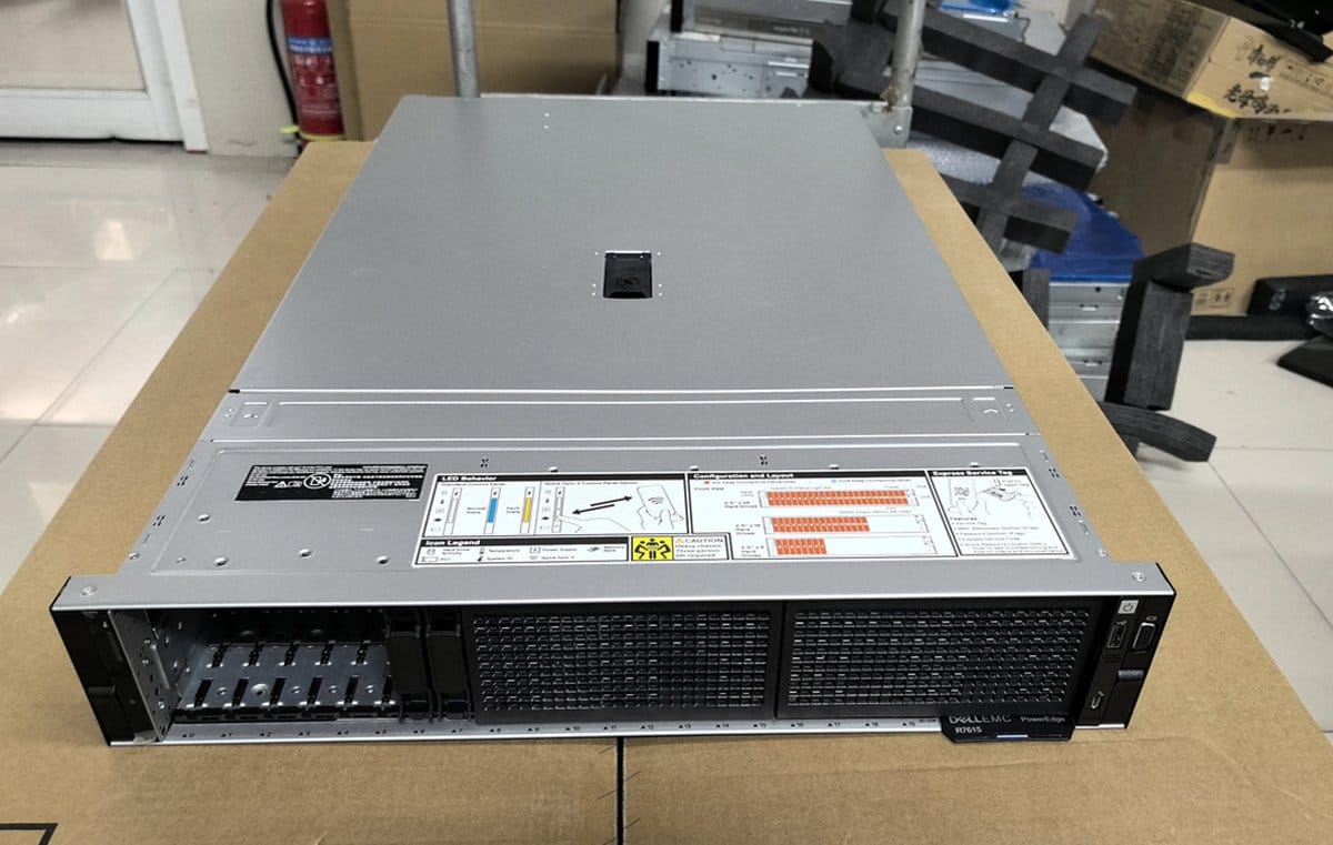 Dell PowerEdge R7615 2U front view, factory condition in our warehouse