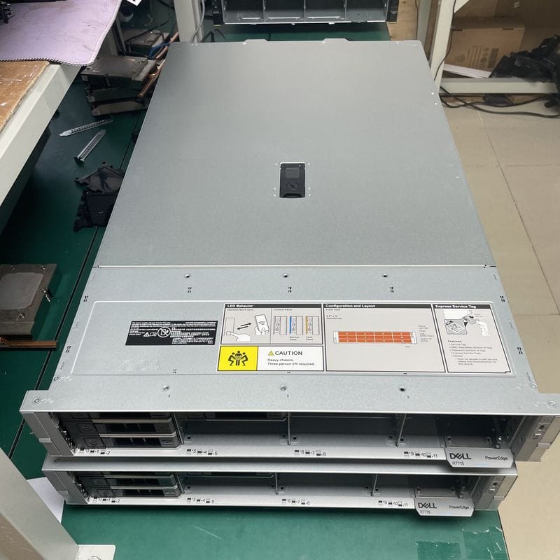Dell PowerEdge R7715 front bezels and 12-bay 3.5 inch drive chassis, real warehouse units