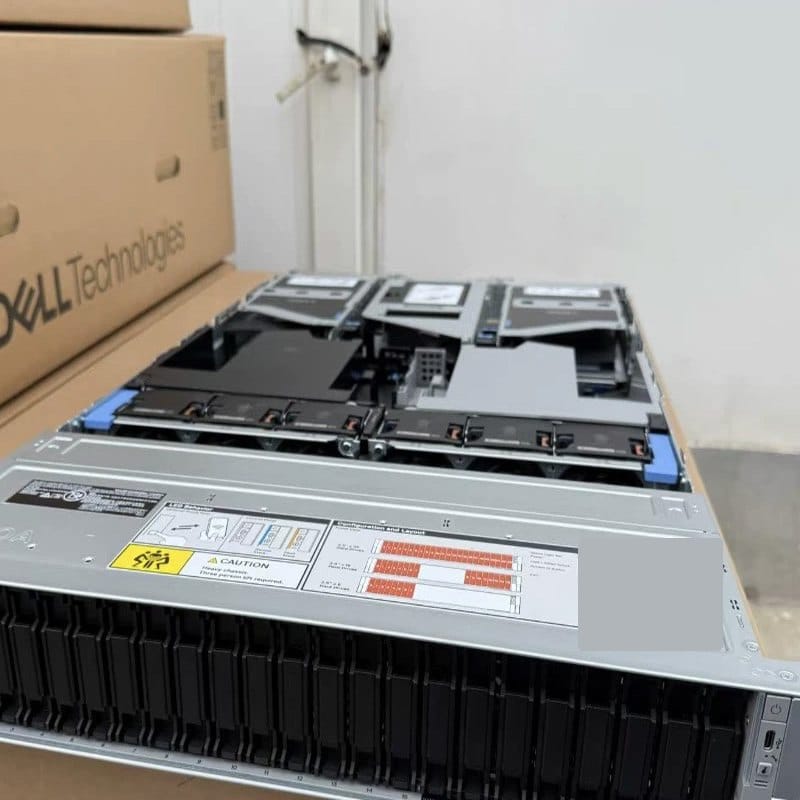 Dell PowerEdge R7725 24-bay NVMe front panel with DELL R7725 badge, real unit in our warehouse