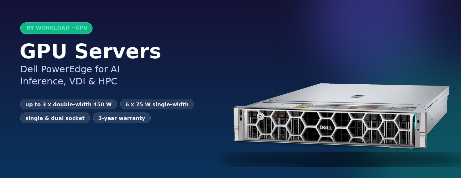 Dell PowerEdge GPU server range for AI inference, VDI and HPC