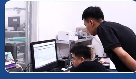 Engineer diagnosing a server