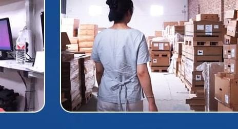 Staff managing warehouse stock