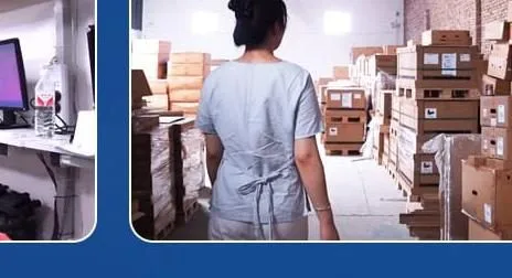 Staff managing warehouse stock