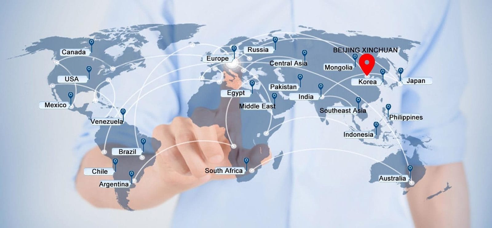 World map showing countries served by ServerBastion