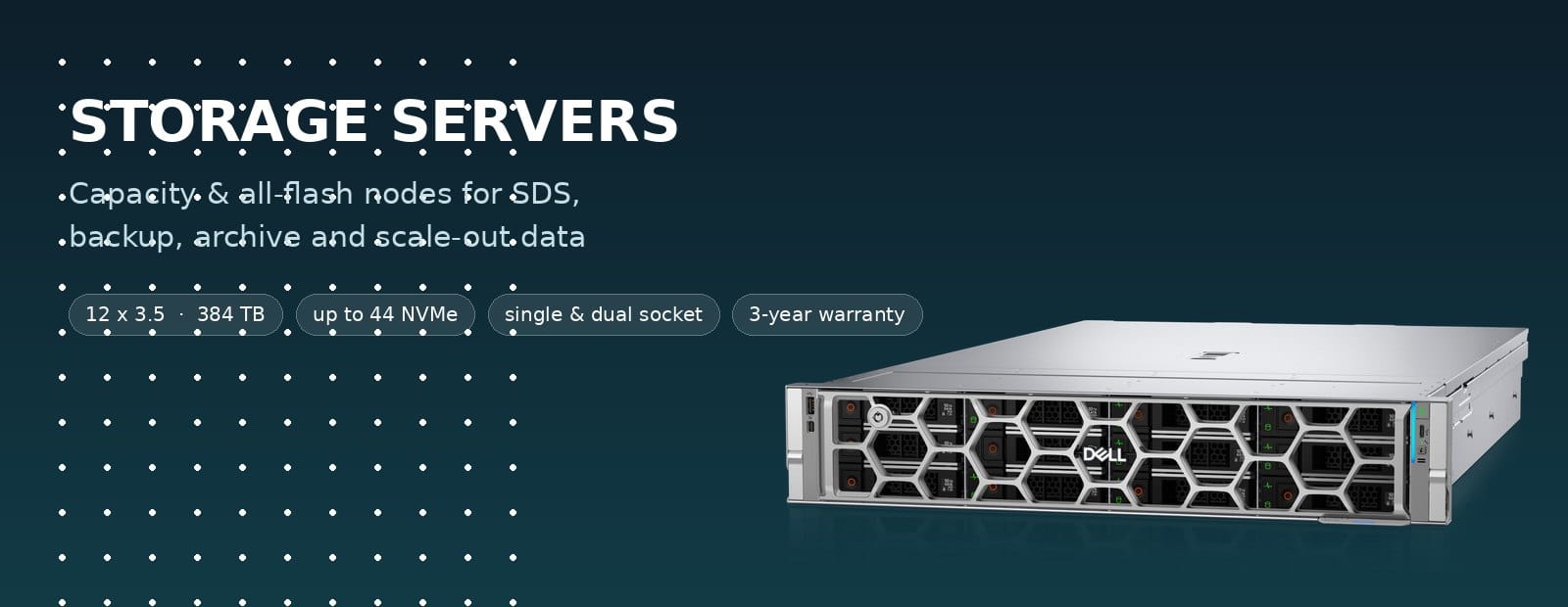 Dell PowerEdge storage servers for high-capacity and all-flash data nodes