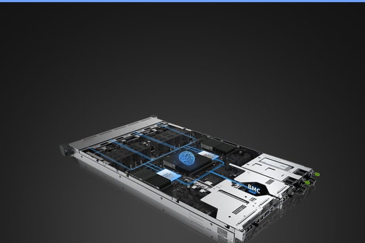 xFusion 1288 V8 open chassis showing fan bank RAID BMC and rear IO