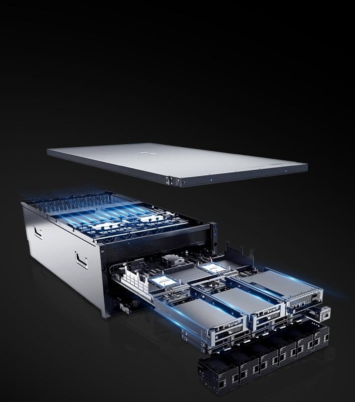 xFusion G6550 V8 modular drawer internal view